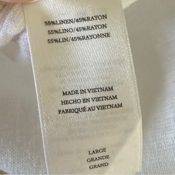 RAILS Alena Lightweight Top in White Womens Button-Up Linen Blend Size Large - Picture 6 of 11